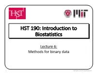 HST 190: Introduction to Biostatistics