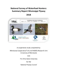 National Survey of Waterfowl Hunters: Summary Report Mississippi Flyway 2018