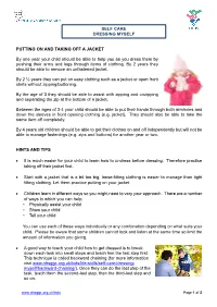 Putting on and Taking Off a Jacket Information Sheet