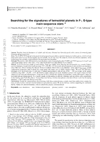 Searching for the Signatures of Terrestrial Planets in F-, G-Type Main