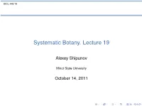 Systematic Botany. Lecture 19