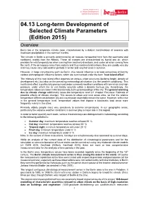 04.13 Long-Term Development of Selected Climate Parameters