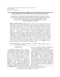 Comparative Hematological Values, Morphometric and Morphological Observation of the Blood Cell in Capture and Culture Asian Eel, Monopterus Albus (Zuiew)