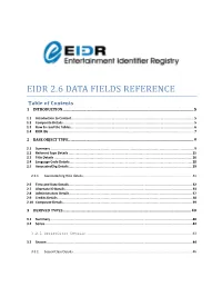 Eidr 2.6 Data Fields Reference