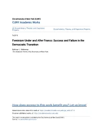Feminism Under and After Franco: Success and Failure in the Democratic Transition