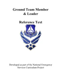 Ground Team Member & Leader Reference Text