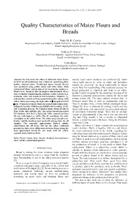 Quality Characteristics of Maize Flours and Breads