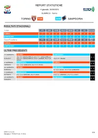 Report Statistiche Torino Sampdoria