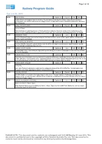 Sydney Program Guide