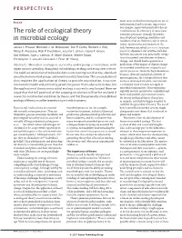 The Role of Ecological Theory in Microbial Ecology