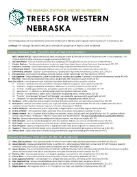 TREES for WESTERN NEBRASKA Justin Evertson & Bob Henrickson
