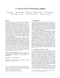 A Case for an SC-Preserving Compiler