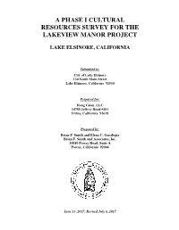 A Phase I Cultural Resources Survey for the Lakeview Manor Project