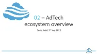 Adtech Ecosystem Overview David Judd, 3Rd July 2015 the Evolution of Display Advertising Buyside
