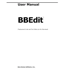 Bbedit 12.6.3 User Manual