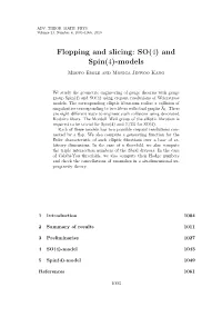 Flopping and Slicing: SO(4) and Spin(4)-Models
