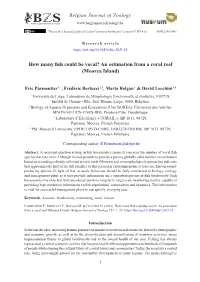 How Many Fish Could Be Vocal? an Estimation from a Coral Reef (Moorea Island)