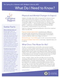 Multiple Sclerosis (MS) What Do I Need to Know?