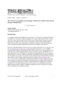 The Nexus of Accessibility and Pedagogy: What Every Online Instructional Designer Should Know