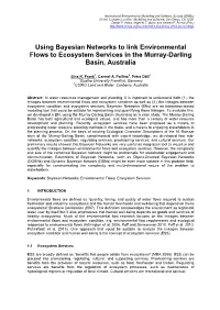 Using Bayesian Networks to Link Environmental Flows to Ecosystem Services in the Murray-Darling Basin, Australia