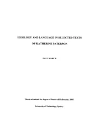 Ideology and Language in Selected Texts of Katherine Paterson