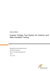 Impulse Voltage Test System for Interturn and Main Insulation Testing