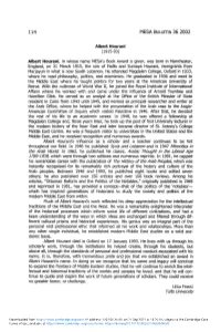 MESA BULLETIN 36 2002 Albert Hourani Albert Hourani, in Whose