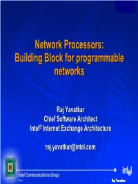 Network Processors: Building Block for Programmable Networks