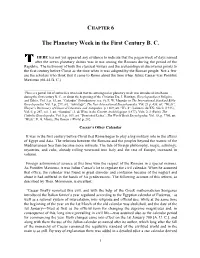 The Planetary Week in the First Century B. C