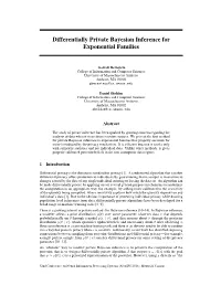 Differentially Private Bayesian Inference for Exponential Families