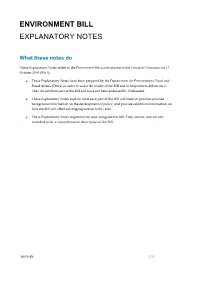 Environment Bill Explanatory Notes