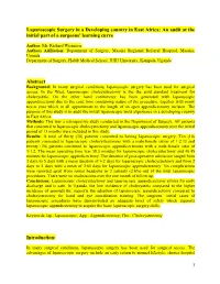 Laparoscopic Surgery in a Developing Country in East Africa: an Audit at the Initial Part of a Surgeons’ Learning Curve