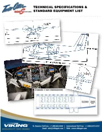 Technical Specifications & Standard Equipment List