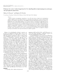2014, 639–644. Evidence for Active Vertical Migration by Two