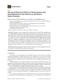 Advanced Expected Tail Loss Measurement and Quantification for the Moroccan All Shares Index Portfolio