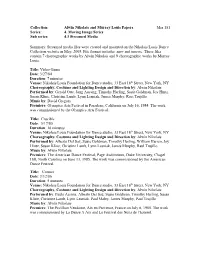 Alwin Nikolais and Murray Louis Papers Mss 181 Series: 4