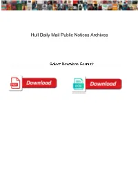Hull Daily Mail Public Notices Archives