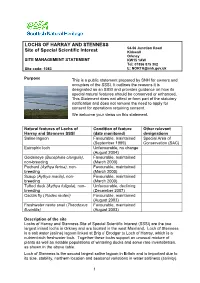 Lochs of Harray and Stenness Site of Special Scientific Interest (SSSI) Are the Two Largest Inland Lochs in Orkney and Are Located in the West Mainland