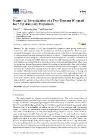 Numerical Investigation of a Two-Element Wingsail for Ship Auxiliary Propulsion