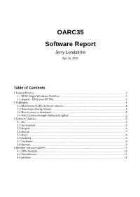 OARC35 Software Report Jerry Lundström Apr 16, 2021