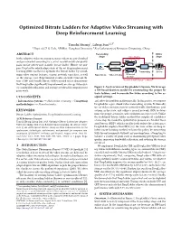 Optimized Bitrate Ladders for Adaptive Video Streaming with Deep Reinforcement Learning