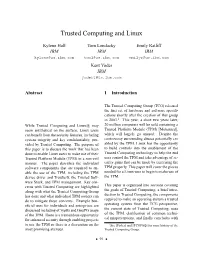 Trusted Computing and Linux