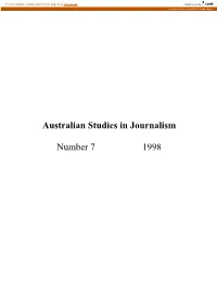 Australian Studies in Journalism Number 7 1998