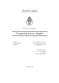 Comparing Privacy Plugins