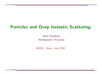 Particles and Deep Inelastic Scattering