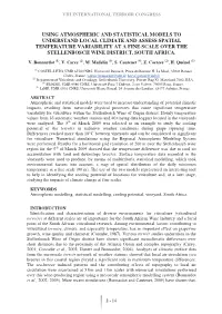 Using Atmospheric and Statistical Models To