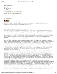 What Is to Be Done? - Print Document - Proquest