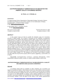 Austropotamobius Torrentium As an Indicator for Habitat Quality in Running Waters?