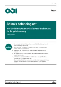 China's Balancing