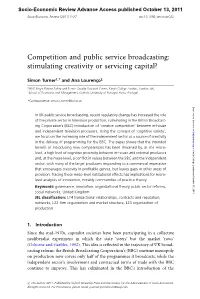 Competition and Public Service Broadcasting: Stimulating Creativity Or Servicing Capital?
